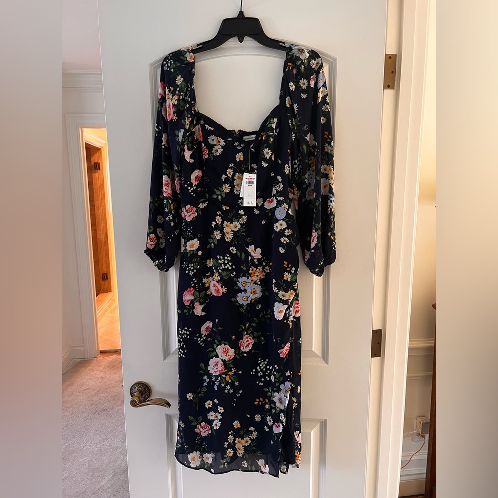 Abercrombie and Fitch draped floral midi dress - NWT